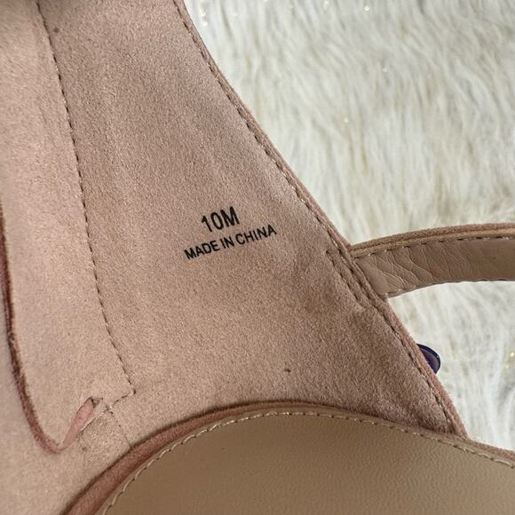 NEW Pelle Mode Womens Neela Blush Kid Suede Leather Platform Strappy Heels 10 - Picture 6 of 9